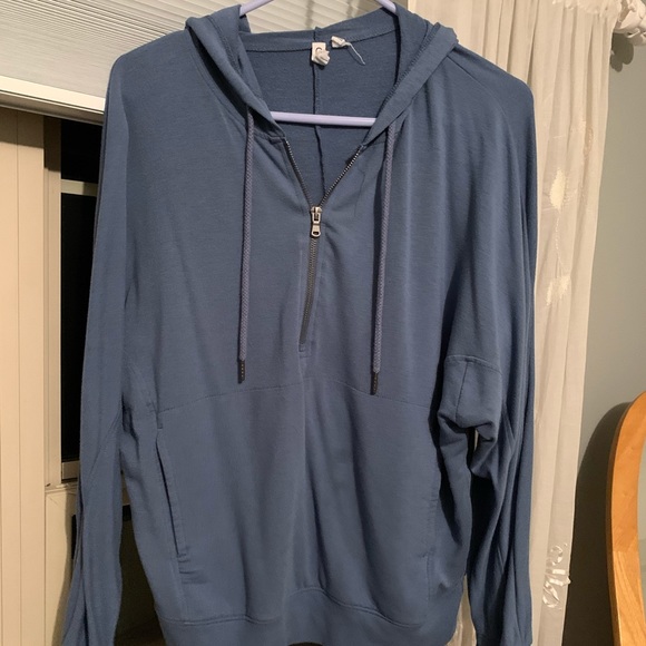 Blue/Gray Very Comfy Hoodie with full front zipper sweatshirt - Picture 1 of 3